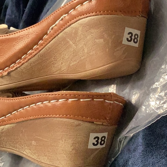 PAOTMBU - Brown Rose Appliqué Wedge Slide - size 7 (38) - new - Picture 10 of 11